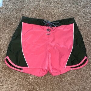 Women's Pink and grey Lace-Up Swim shorts size 24 beach vacation